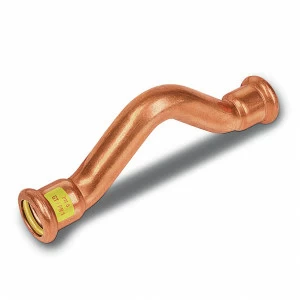 11008515 SANHA 10085 пресс-фитинг газ, медь, обводное колено ВПр-ВПр 15 мм