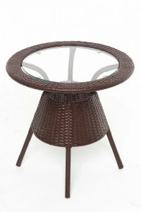 Кофейный столик из искусственного ротанга 60х60 см коричневый Vinotti VINOTTI  00-3885171 Коричневый