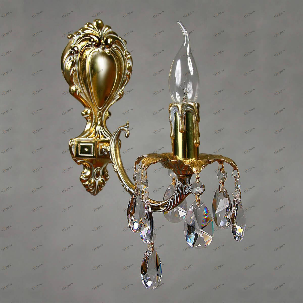 Бра настенное бронзовое Ambiente Benisa 2226/1 WP Tear Drop AMBIENTE СВЕЧА 00-3927906 Бронза 