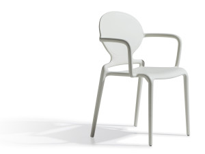 Штабелируемый стул с медальоном из инженерного пластика с подлокотниками