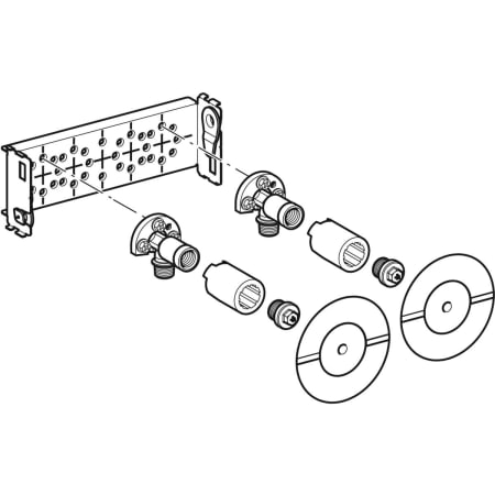 461.740.00.1 Траверса Geberit GIS для настенного смесителя наружного монтажа, 153 см, с двумя поводами воды Geberit  - Вид №1