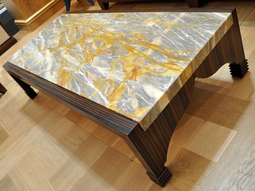 Arnaboldi Interiors Низкий прямоугольный журнальный столик из черного дерева и мрамора sun-id-1389832 - Вид №1
