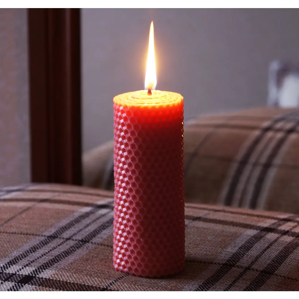 Свеча столбик Цилиндр розовая 13 см EVIS STLM-2164934 - Вид №1