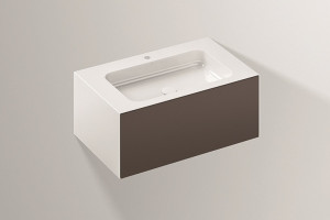 5155813000 Умывальник с тумбой, wp.folio1, белая, proshield, лакированная, шелковисто-матовый блеск, затененная земля Alape серия FO (Folio)