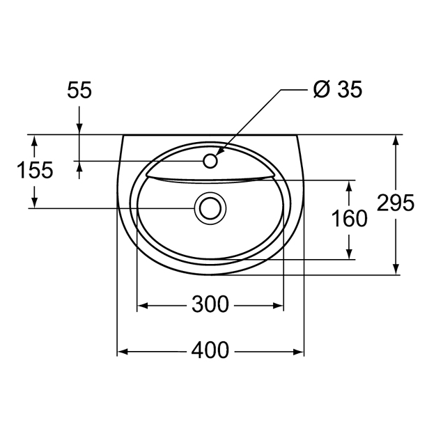 W418661 Раковина для установки с пьедесталом / полупьедесталом VIDIMA SIRIUS - Вид №2