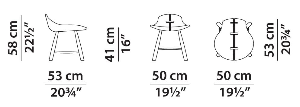 Твердый деревянный низкий стул Baxter Himba ARCH-00014218 - Вид №1
