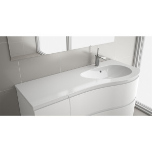 83879 SALGAR Раковина MAM 1200 Емкость для хранения слева GLOSS WHITE MINERAL Загрузка без уловителя для бутылок и отходов 1210 x 16 x 510 мм