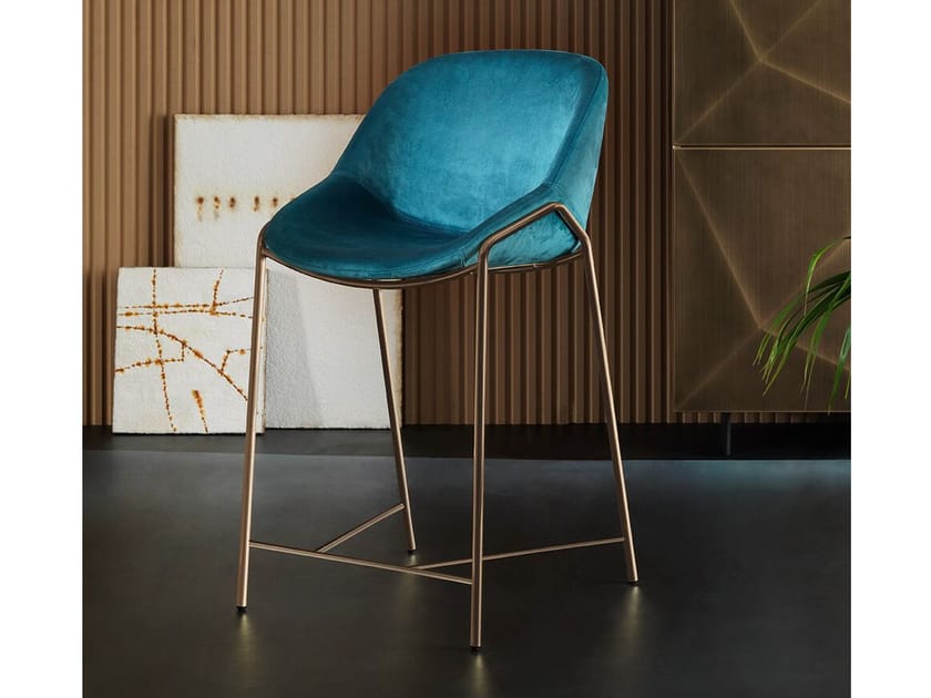 Высокий мягкий стул со спинкой RIFLESSI ARCH-00091557