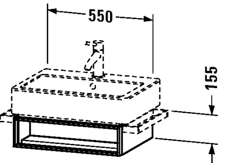 VE600403131 Тумбочка подвесная Vero #VE6004 550 x 431 мм Сосна серебристая, декор Duravit - Вид №1