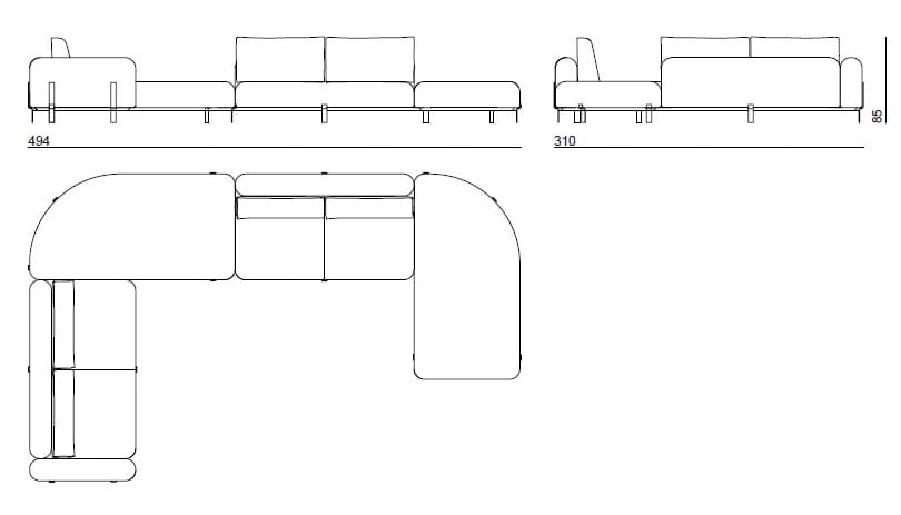 6-местный кожаный угловой модульный диван и многое другое Bizzotto Italia ARCH-00150857 - Вид №3
