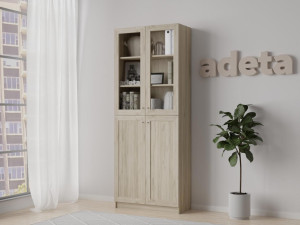 90827892 Книжный шкаф-стеллаж Билли 334 oak grey craft 80x202x30 см ЛДСП цвет бежевый STLM-0401689 ADETA