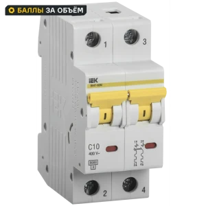 Автоматический выключатель IEK ВА47-60M 2Р C10 А 6 кА MVA31-2-010-C 84281366 STLM-2060268