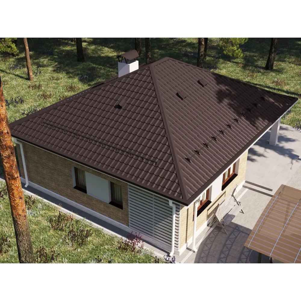 Металлочерепица 0.5 мм ГОСТ 2250x1180 мм RAL 8017 шоколад 89296962 STLM-2060938 Santreyd  - Вид №4