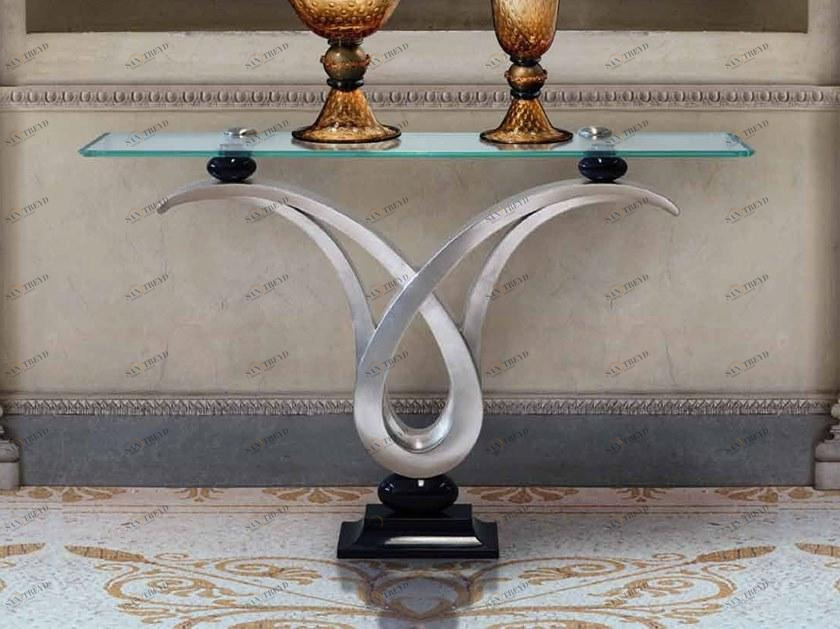 Arnaboldi Interiors Прямоугольная консоль из дерева и хрусталя sun-id-1354897