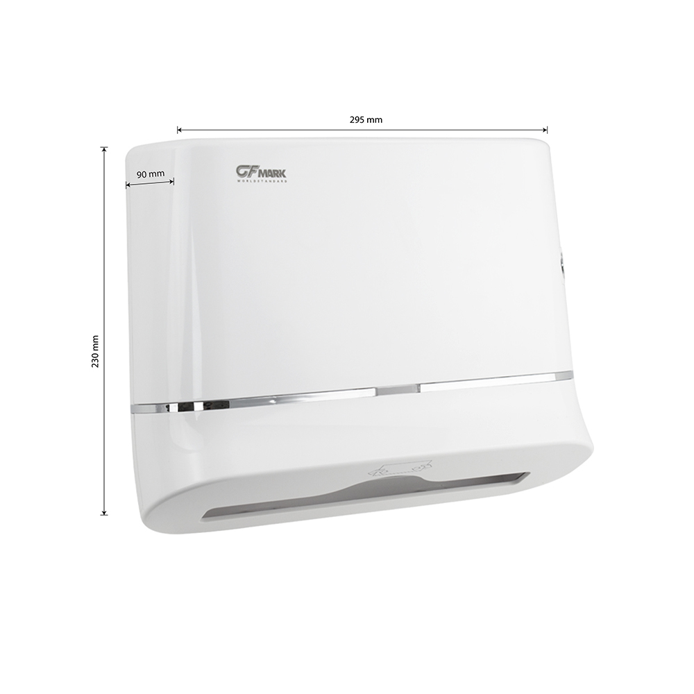 GFmark - Диспенсер для бумажного полотенца на две пачки, с ключом, пластиковый, изогнутый. Под Z салфетки., код: 912  - Вид №6