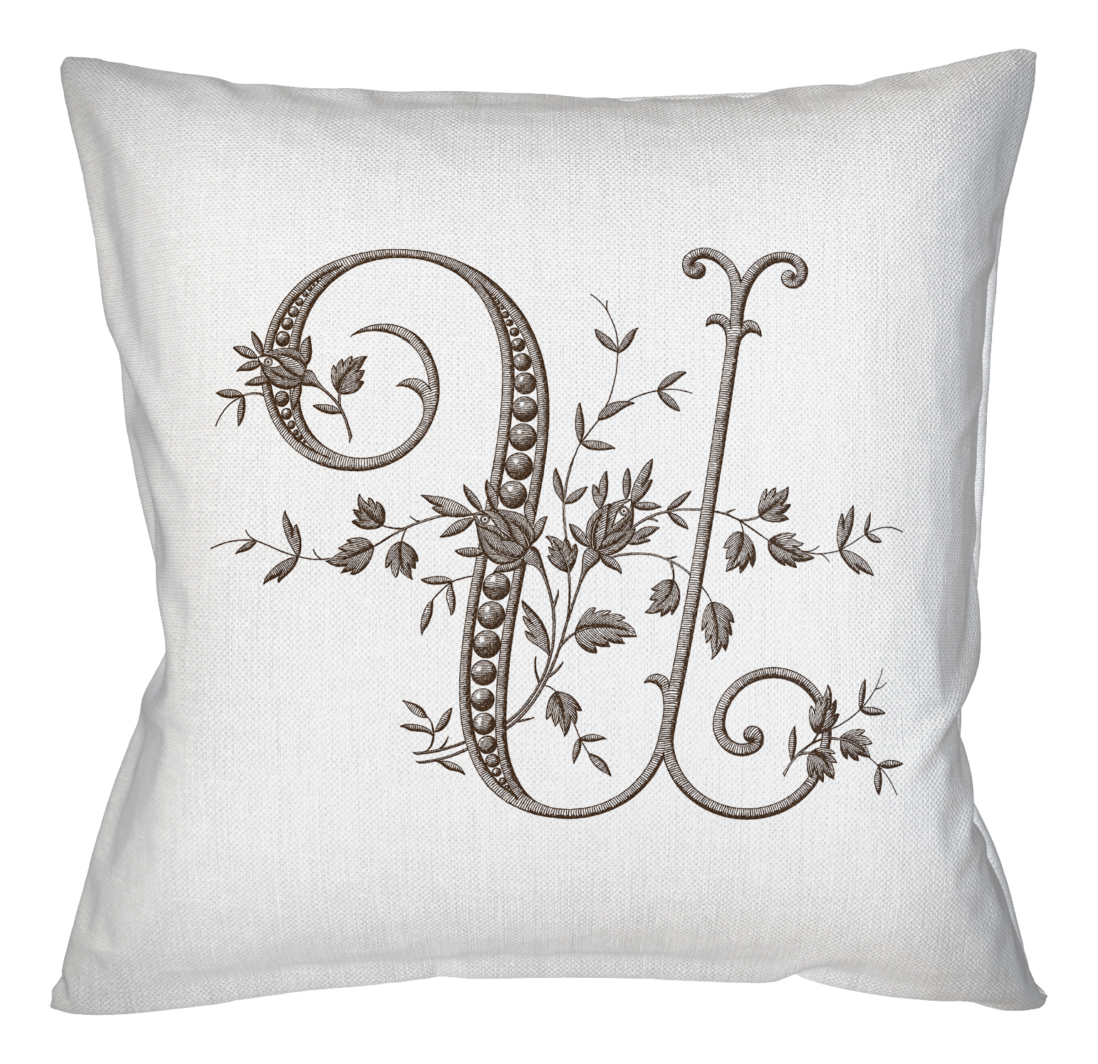 21080560 Арт-подушка «Монограмма буквы U» Object Desire Азбука мечты 