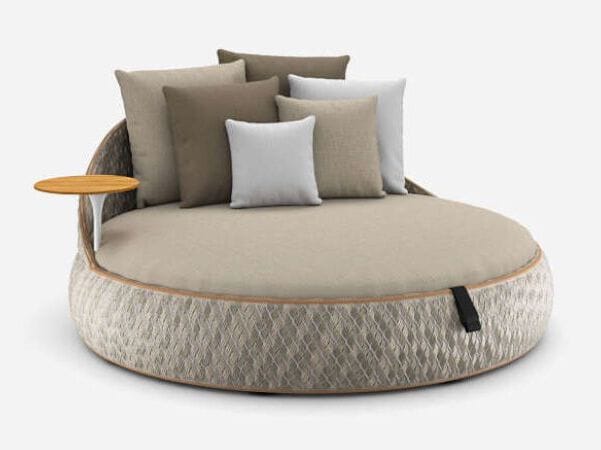 Круглая Садовая кровать из синтетического волокна с колесами DEDON DALA ARCH-00116042