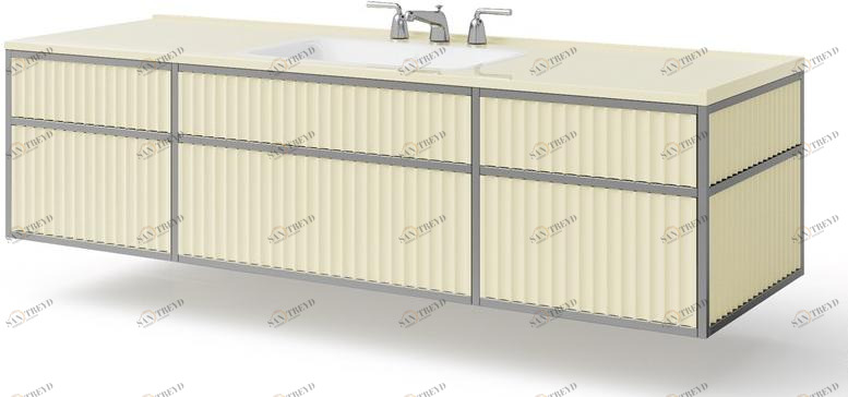 DWFI Тумба под умывальник одинарная настенная, лакированная  00002165 