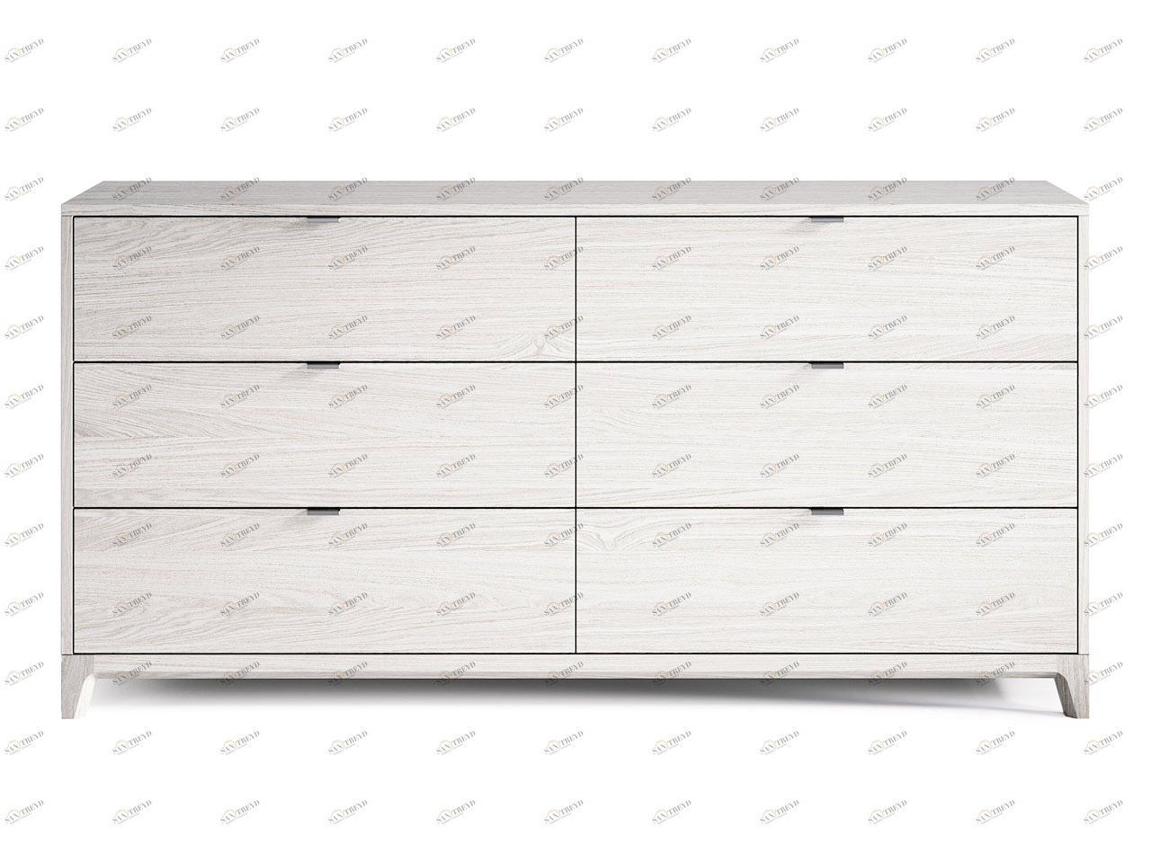 Комод для спальни с 6 ящиками беленый дуб Case №3 THE IDEA ДИЗАЙНЕРСКИЕ 210192 Белый 