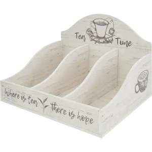 Ящик для хранения чая Графио Ч1 21x26x18 см дерево бело-черный