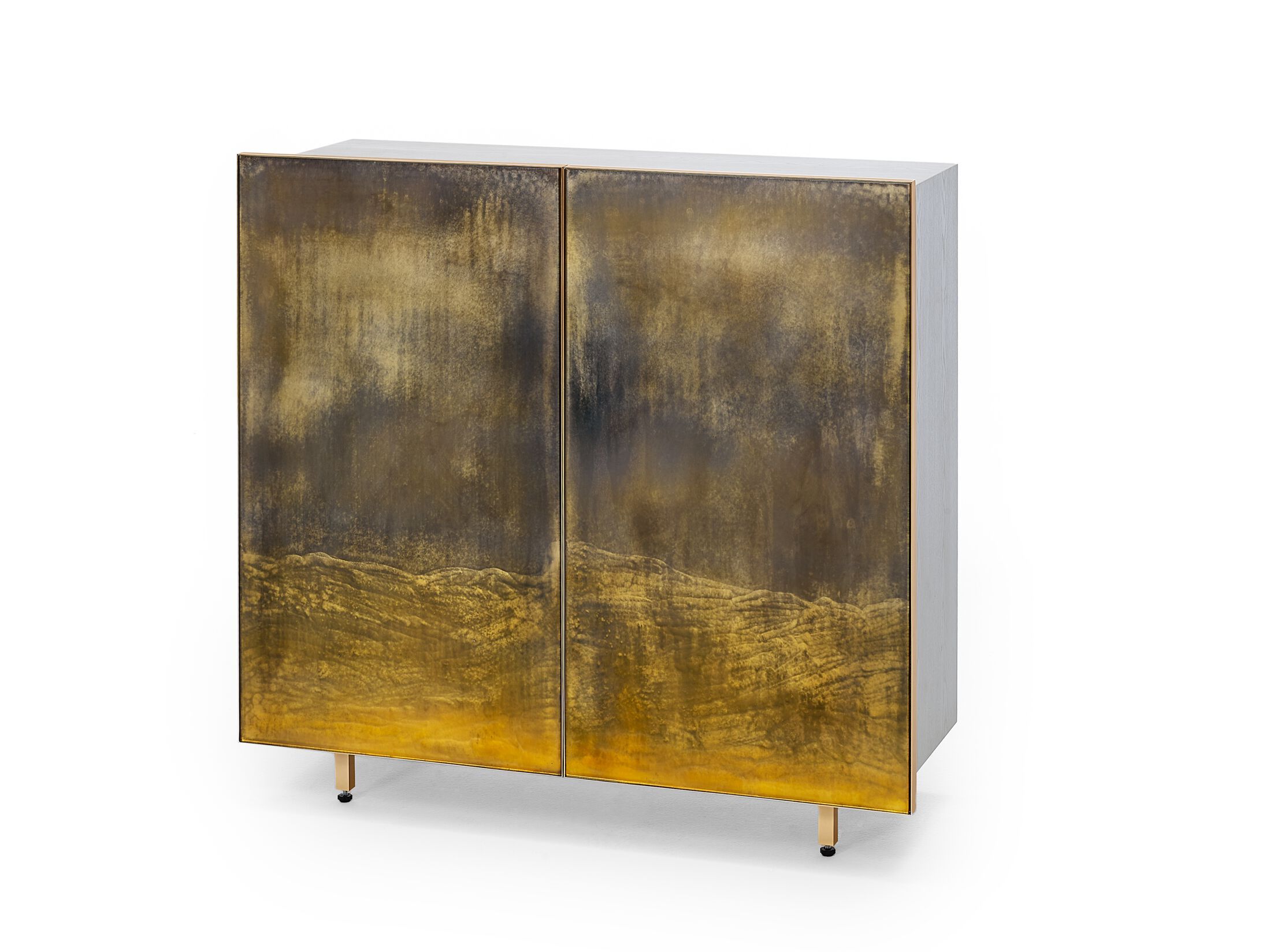 Деревянный сервант со стеклянными распашными дверями ARTE VENEZIANA итальянские пейзажи ARCH-00098918 - Вид №1