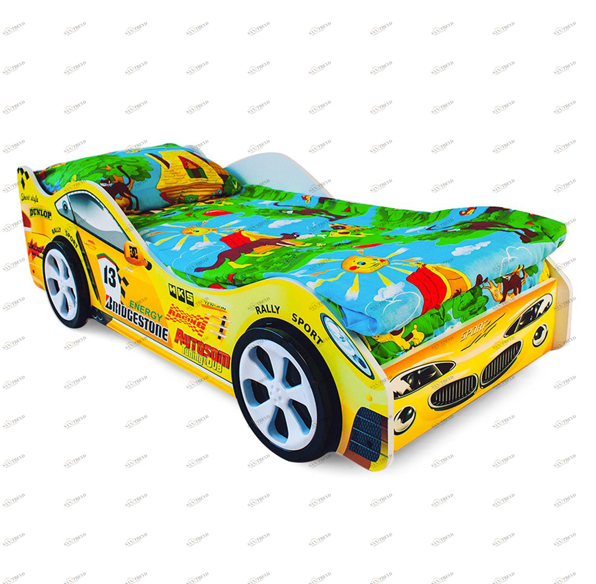 Детская кровать-машина "Пламя" БЕЛЬМАРКО  326742 Желтый Santreyd 