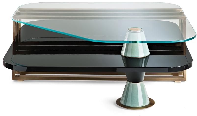 MARIONI Низкий лакированный журнальный столик из дерева Palm 02962 - Вид №3