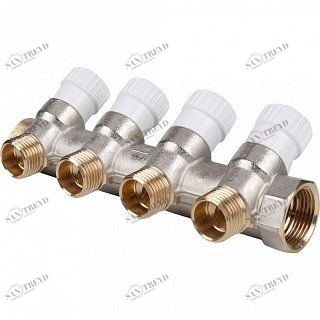 Коллектор 3/4" STOUT с вентилями на 4 выхода 1/2" SMB6851341204