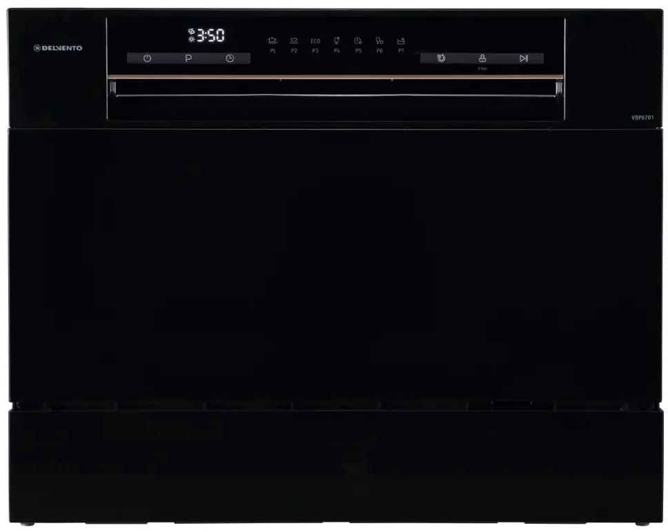 91376787 Отдельностоящая посудомоечная машина Delvento VBP6701 55 см 7 программ цвет черный STLM-0884659