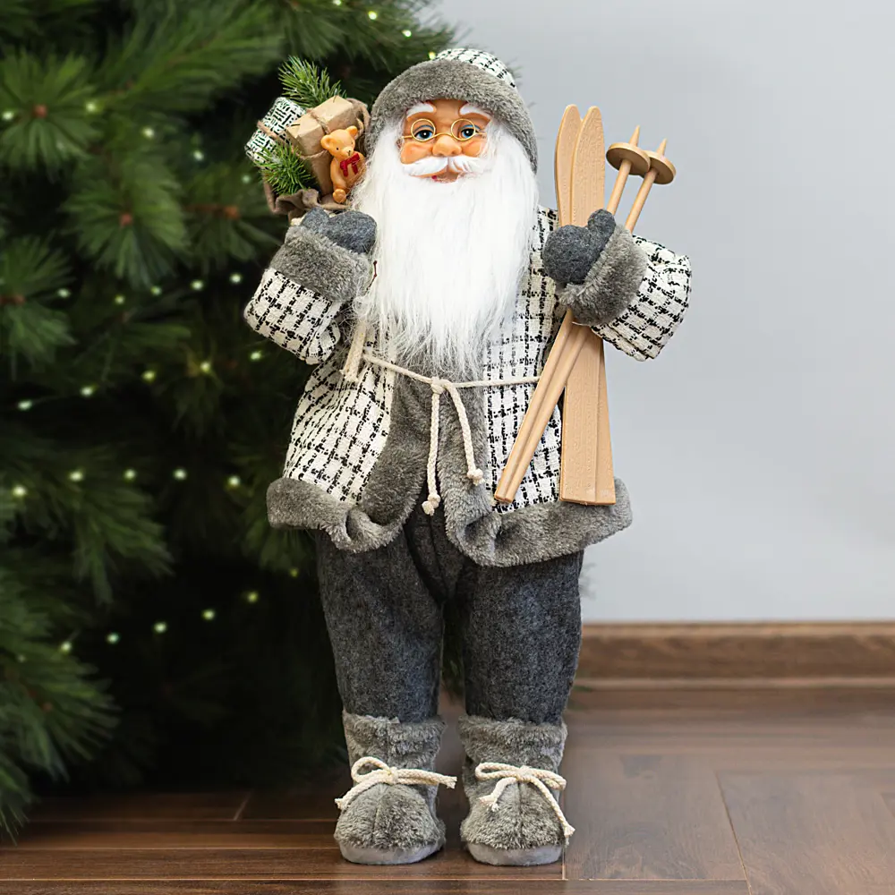87547266 Фигура декоративная Санта в сером 60см STLM-1356804 Santreyd Christmas