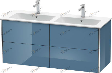 XS417504747 Тумбочка подвесная XSquare #XS4175 1280 x 478 мм Каменно-синий глянцевый лак Duravit