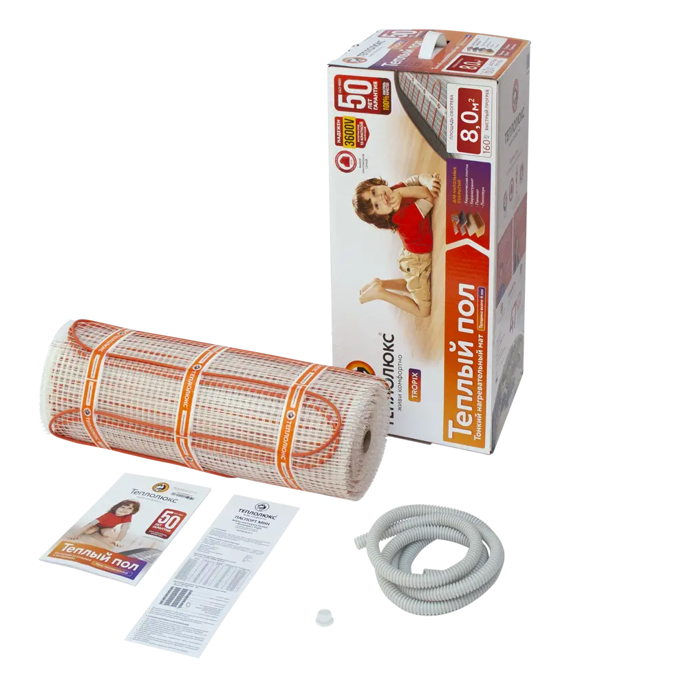 ТЕПЛОЛЮКС Tropix - нагревательный мат для тонкого теплого пола 8 м² 82149973 STLM-0020424 - Вид №3
