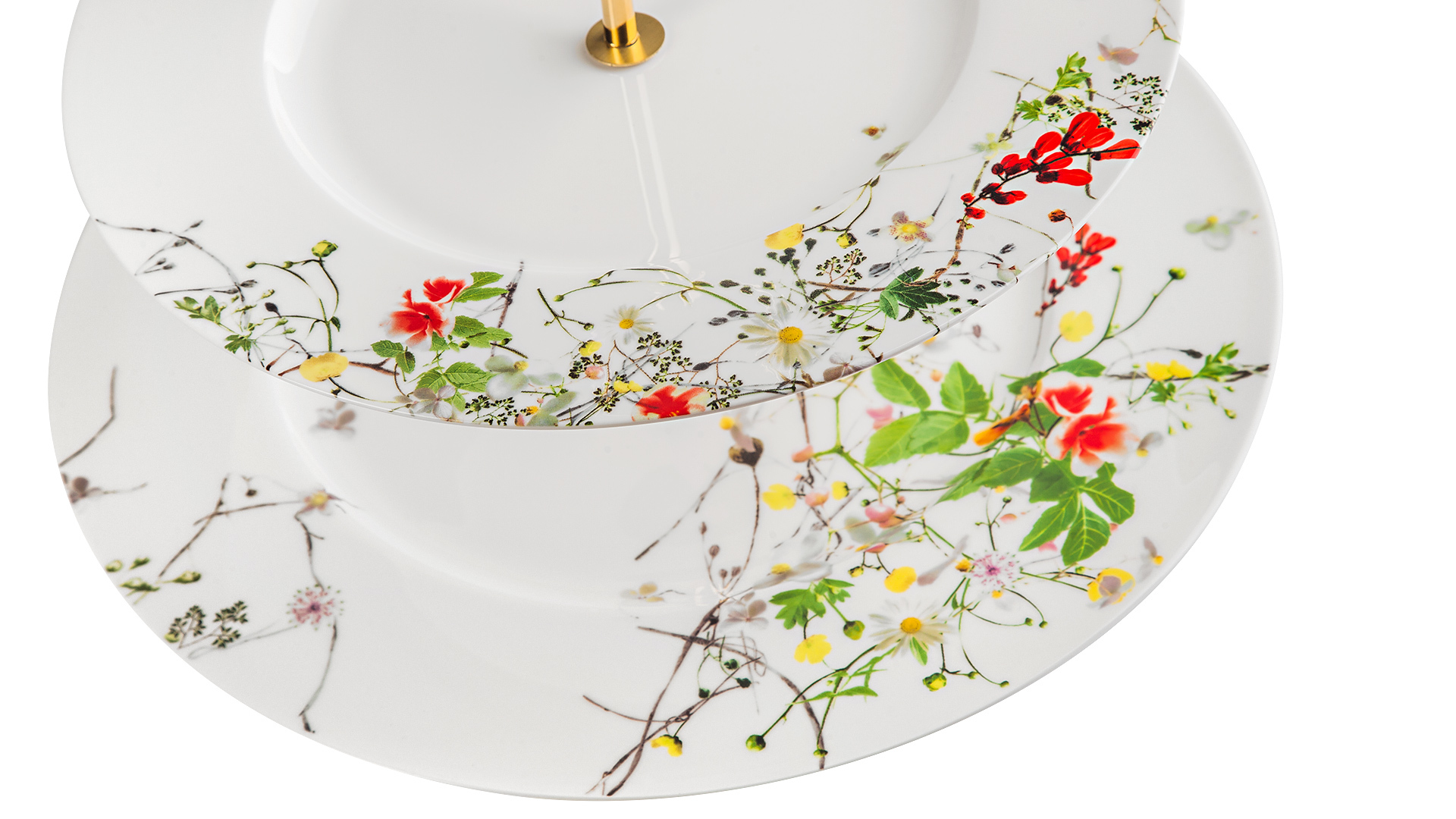 10586409 Rosenthal Этажерка двухъярусная Rosenthal Дикие цветы 33см, фарфор Фарфор  - Вид №1