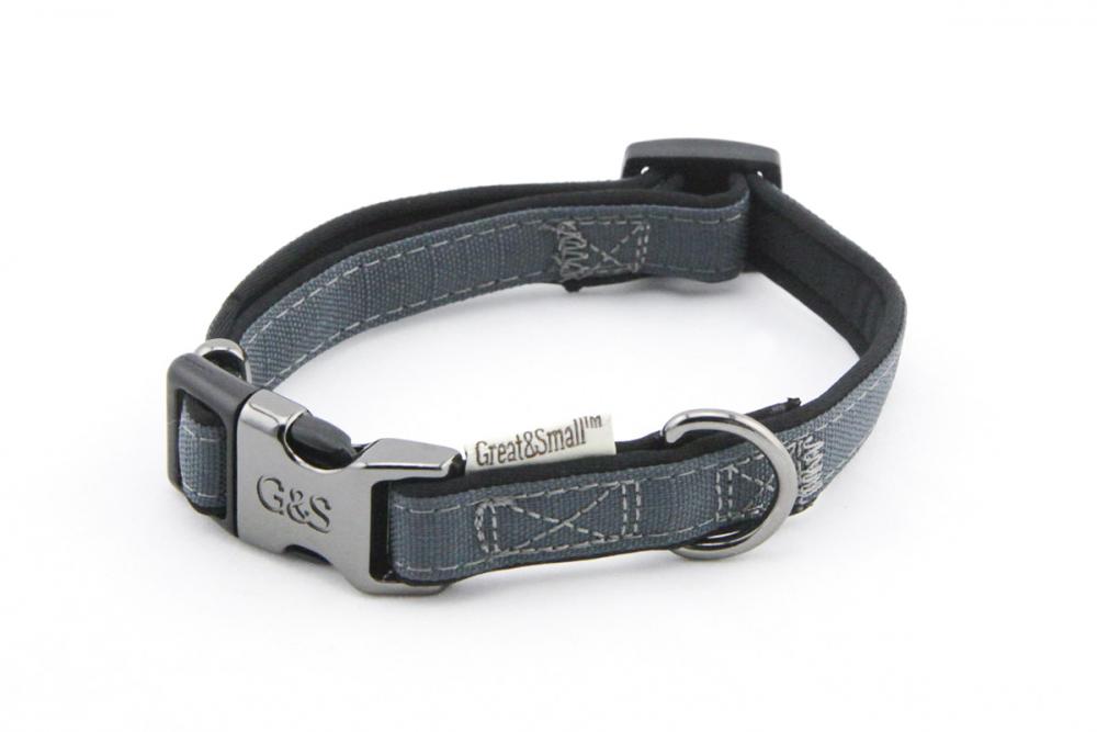 ПР0043654 Ошейник для собак из высокопрочного рипстопа 25х450-650мм неопрен серый Great&Small 