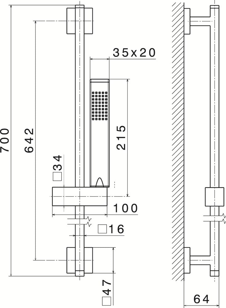 Подъемный стержень с ручным душем с гибким Newform набор для душа ARCH-00068537 - Вид №1