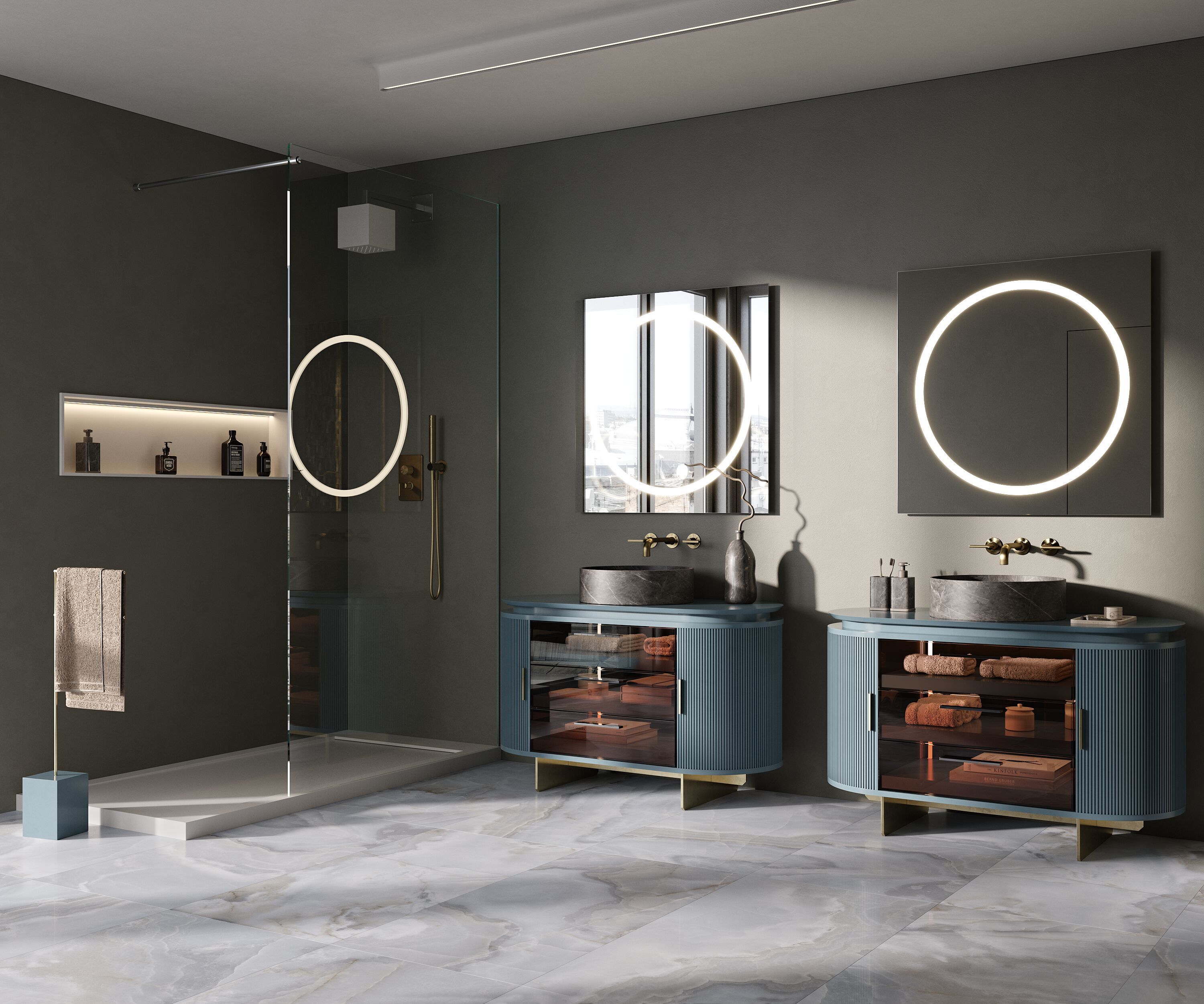 Зеркало со встроенным освещением для ванной комнаты MOMA Design Mirr outline ARCH-00033285 - Вид №2