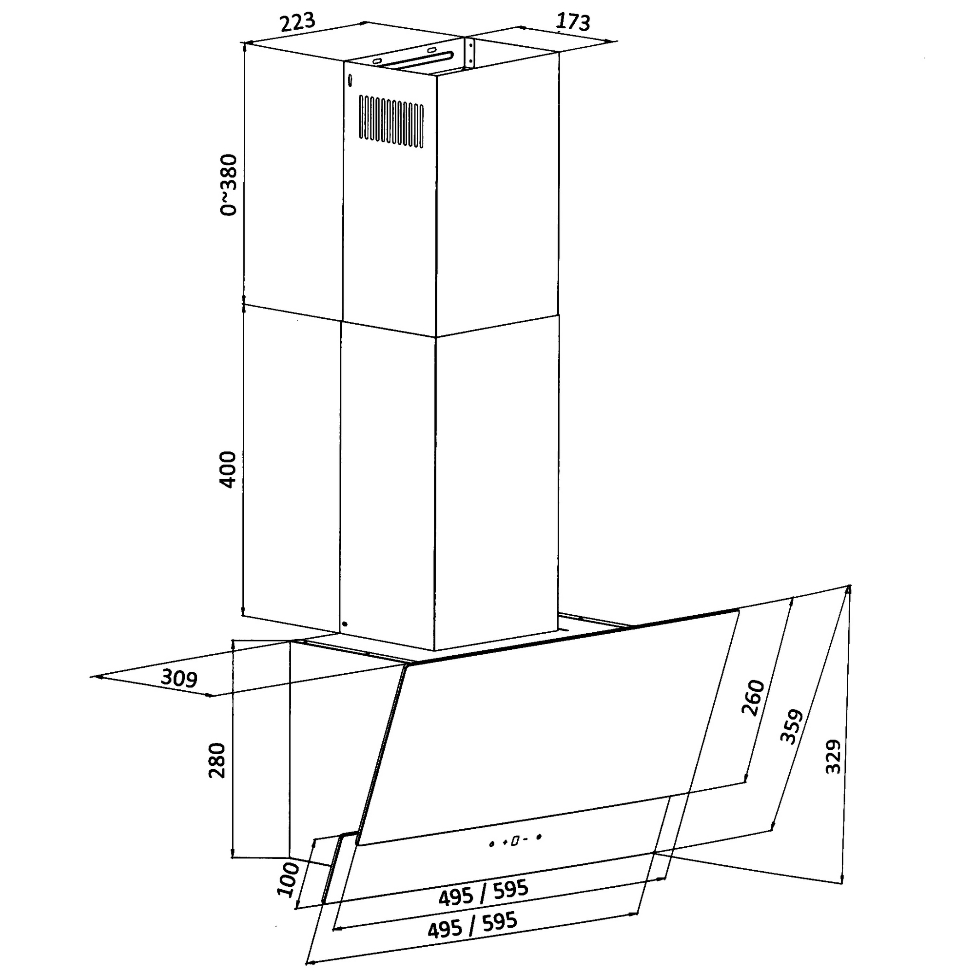 9159588 Вытяжка наклонная DEXP CH60-SV0 черный/черный STDN-0095688 - Вид №12