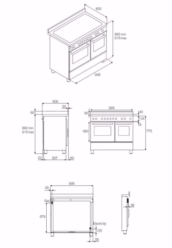 Bertazzoni Профессиональная отдельно стоящая кухня Professional Pro100 5ind mfe d - Вид №7