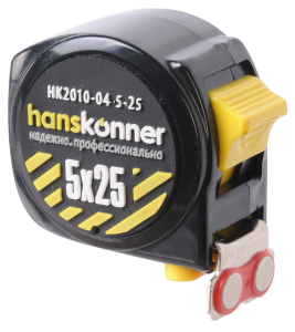 93902040 Рулетка HK2010-04-5-25 5 м x 25 мм, магнитный наконечник STLM-0605048 HANSKONNER