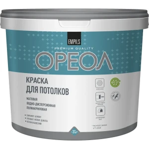 Краска для потолков Ореол матовая цвет белоснежный 6.5 кг