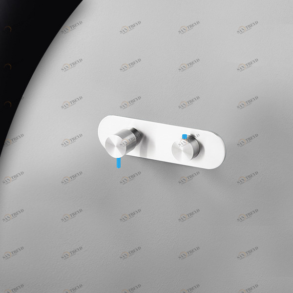 Термостат для душа глянцевая сталь с синей ручкой Toki Radomonte TKI53LCIL26