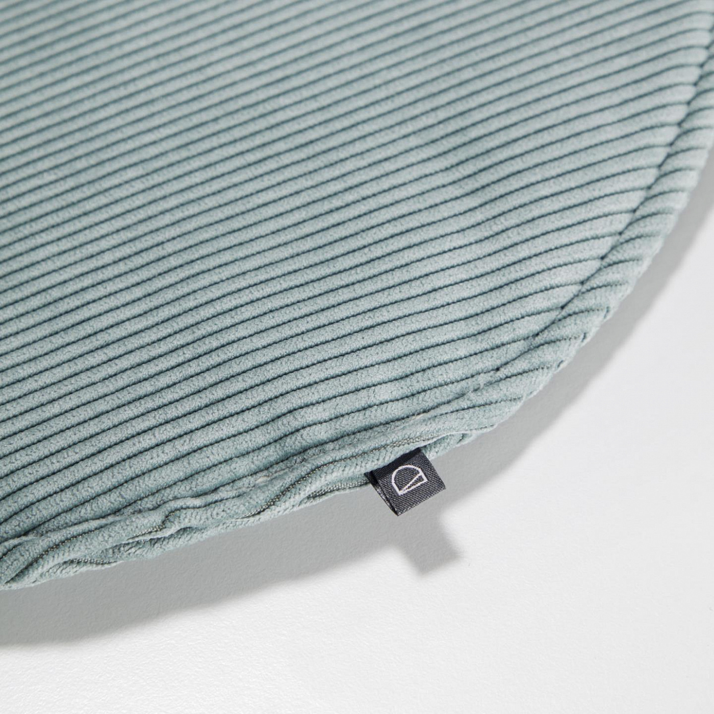 095807 Круглая вельветовая подушка на стул бирюзовая 35 см La Forma Sora  - Вид №1