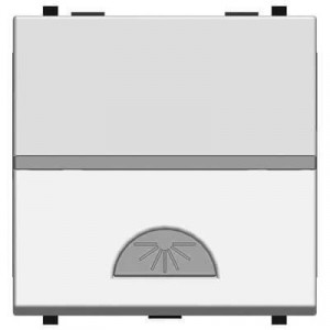 Выключатель кнопочный одноклавишный ABB Zenit 16A 250V Свет серебро 2CLA220420N1301