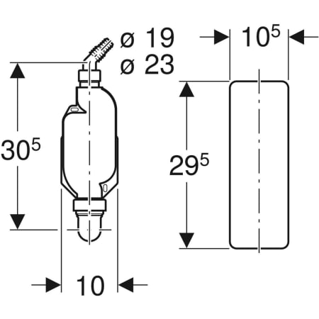 152.768.11.1 Сифон скрытого монтажа Geberit для приборов, с облицовкой Geberit  - Вид №2