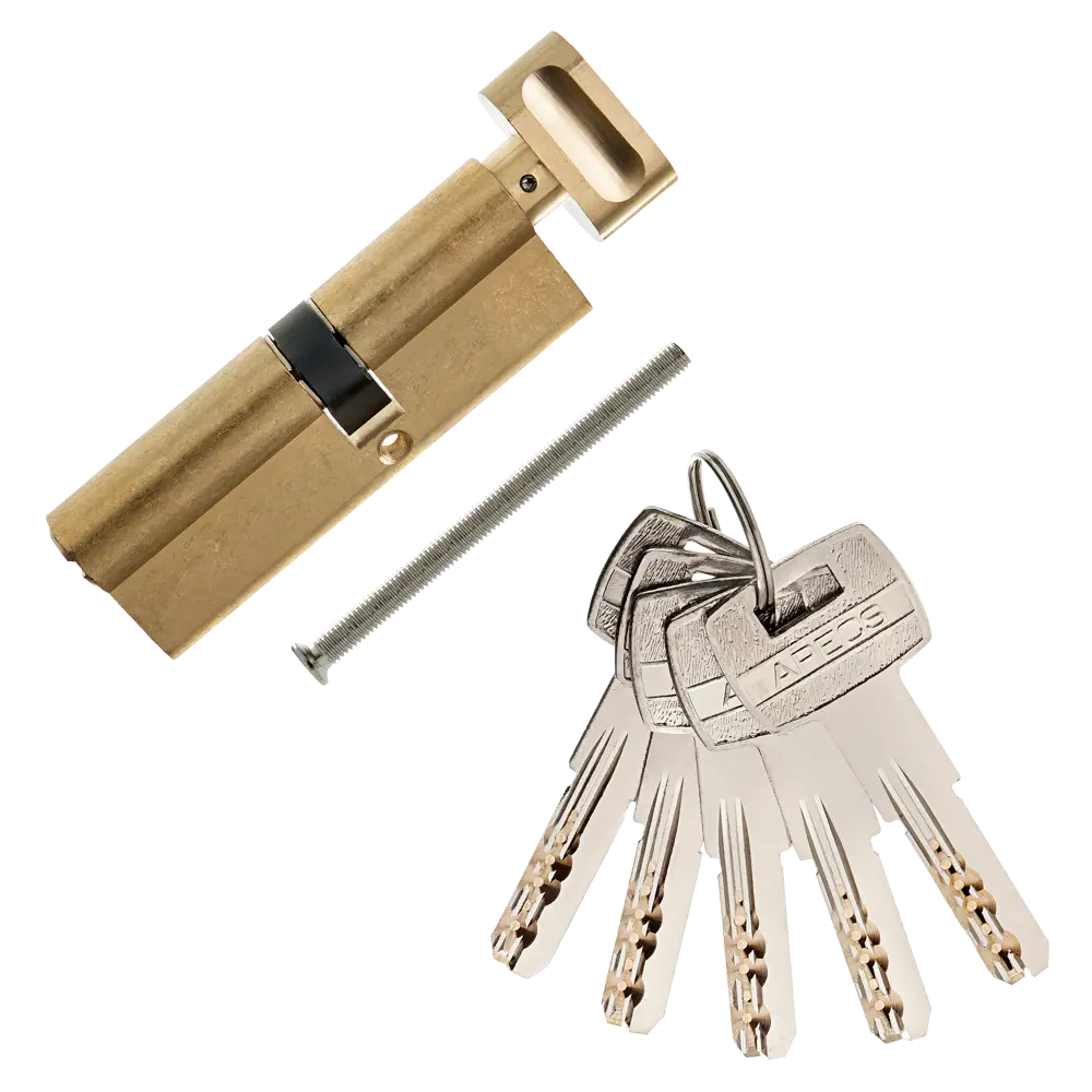 Цилиндр Apecs SM-90, 40х50 мм, ключ/вертушка, цвет золотой 82594816 STLM-2052658 - Вид №1