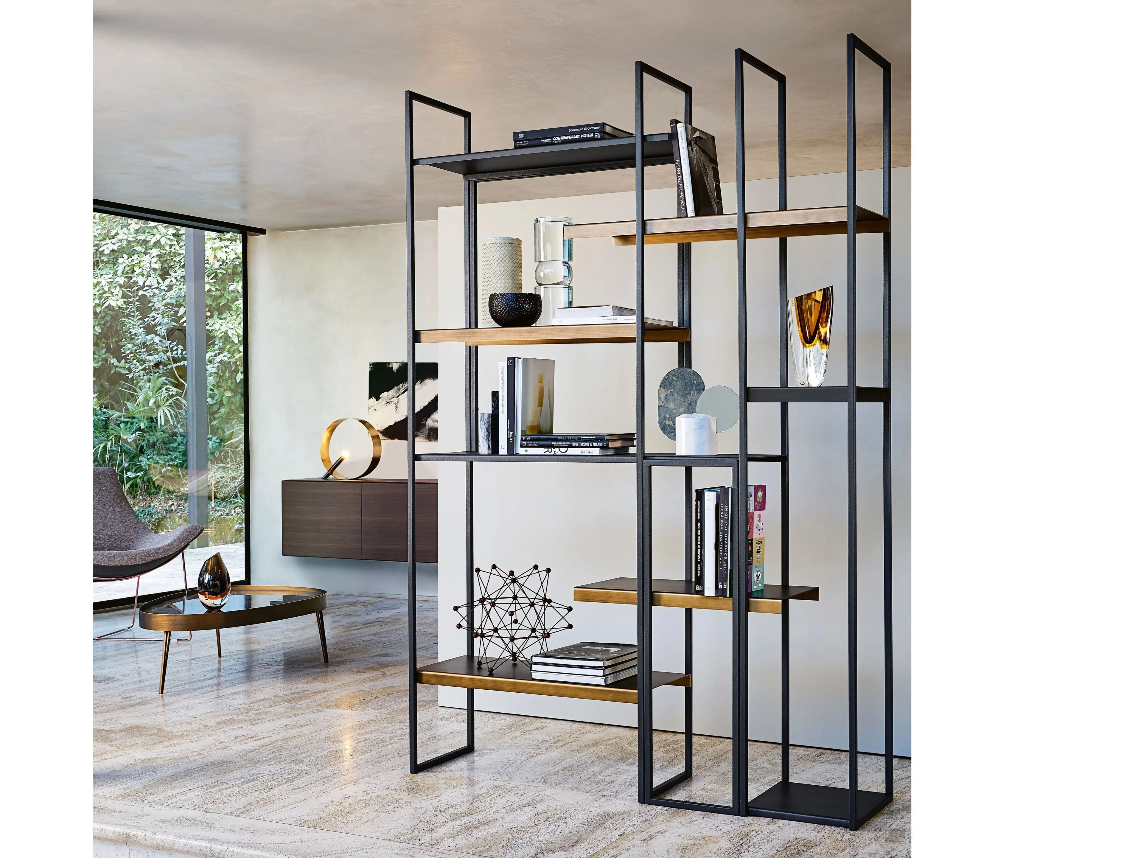 Металлическая двухсторонняя самонесущая Книжная полка RIFLESSI Freewall ARCH-00074202