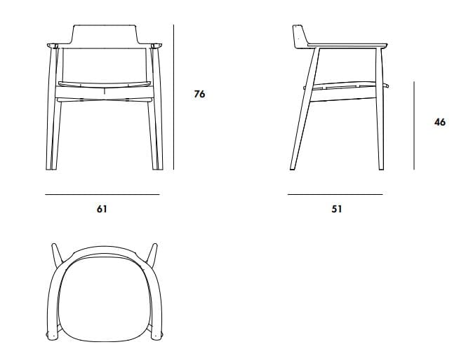 Деревянный стул с подлокотниками Sovet Italia XENIAL ARCH-00060575 - Вид №8