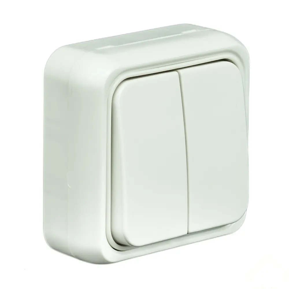 Выключатель LK STANDARD 2 клавиши открытой установки, белый LK STUDIO STLM-2009059