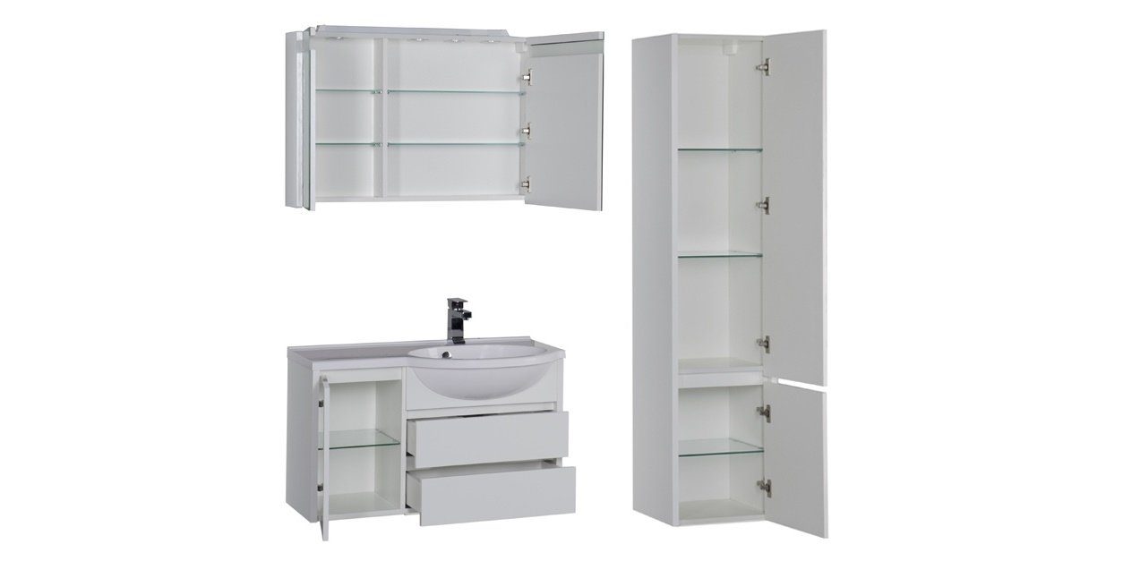 Комплект мебели Aquanet Лайн 90 R белый 00164956 - Вид №3