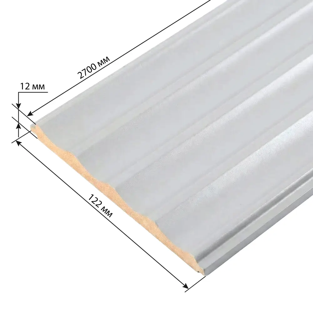 Реечная панель Волна прямоугольник МДФ цвет серый 2700x122x12 мм 4 шт Santreyd STLM-2168624 - Вид №1